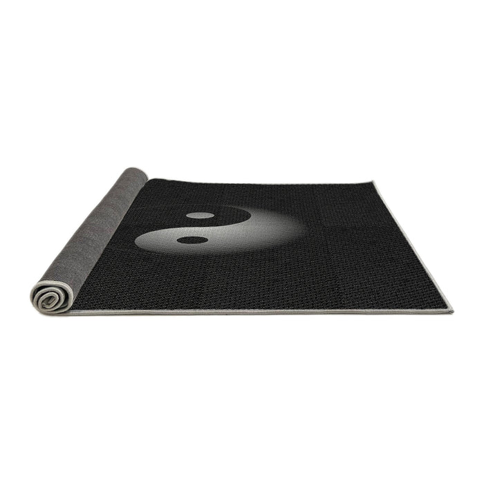 Thickness of Patterned Black Rug, pat3975gry