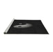 Sideview of Machine Washable Transitional Black Rug, wshpat3975gry