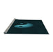 Sideview of Machine Washable Transitional Black Rug, wshpat3975lblu