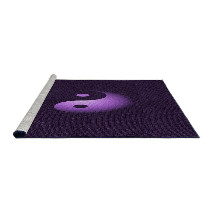 Sideview of Machine Washable Transitional Purple Rug, wshpat3975pur