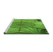 Sideview of Machine Washable Transitional Green Rug, wshpat3976grn