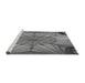 Sideview of Machine Washable Transitional Grey Gray Rug, wshpat3976gry