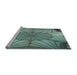 Sideview of Machine Washable Transitional Blue Moss Green Rug, wshpat3976lblu