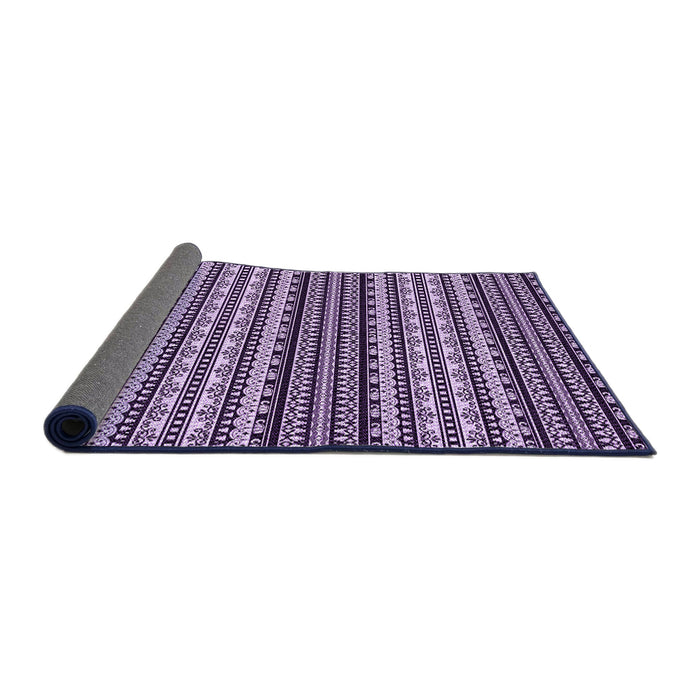 Thickness of Patterned Dark Purple Rug, pat3977pur