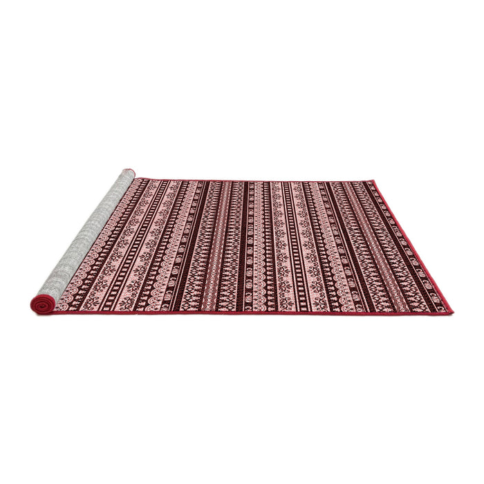 Sideview of Machine Washable Transitional Rose Pink Rug, wshpat3977rd