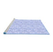 Sideview of Machine Washable Transitional Blue Rug, wshpat3978blu