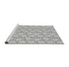 Sideview of Machine Washable Transitional Gunmetal Gray Rug, wshpat3978gry