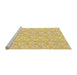 Sideview of Machine Washable Transitional Yellow Rug, wshpat3978org