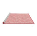 Sideview of Machine Washable Transitional Pink Rug, wshpat3978rd