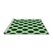 Sideview of Machine Washable Transitional Dark Forest Green Rug, wshpat398grn