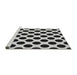 Sideview of Machine Washable Transitional Charcoal Black Rug, wshpat398gry