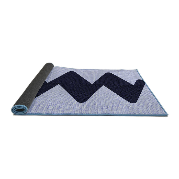 Thickness of Patterned Blue Rug, pat3980blu