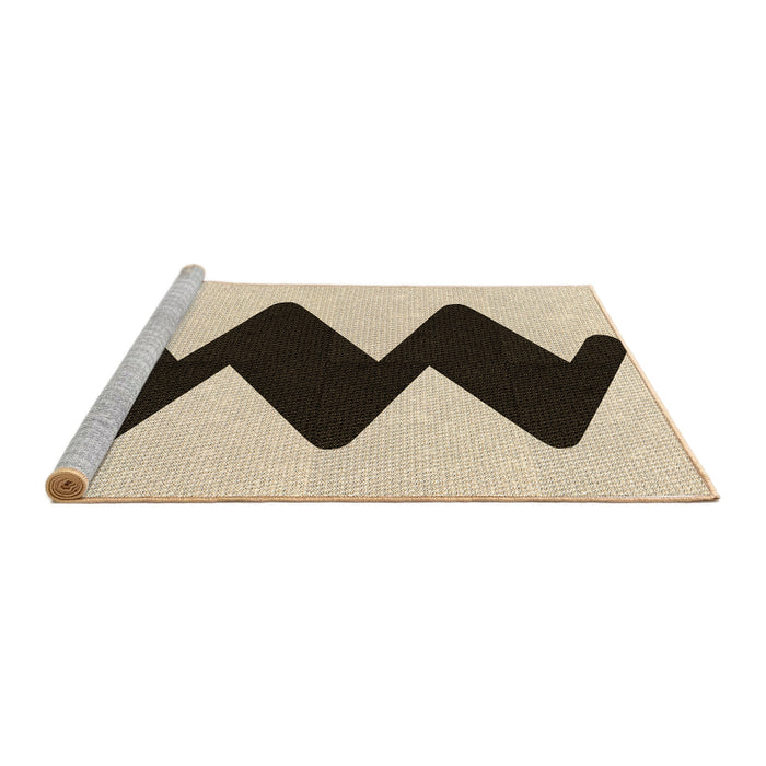 Sideview of Machine Washable Transitional Vanilla Gold Rug, wshpat3980brn