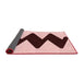 Thickness of Patterned Light Red Pink Rug, pat3980rd