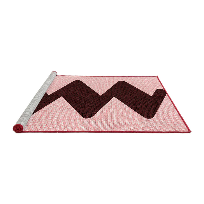 Sideview of Machine Washable Transitional Light Red Pink Rug, wshpat3980rd