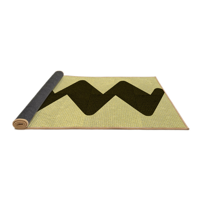 Thickness of Patterned Mustard Yellow Rug, pat3980yw