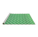 Sideview of Machine Washable Transitional Green Rug, wshpat3982grn