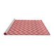 Sideview of Machine Washable Transitional Deep Rose Pink Rug, wshpat3982rd