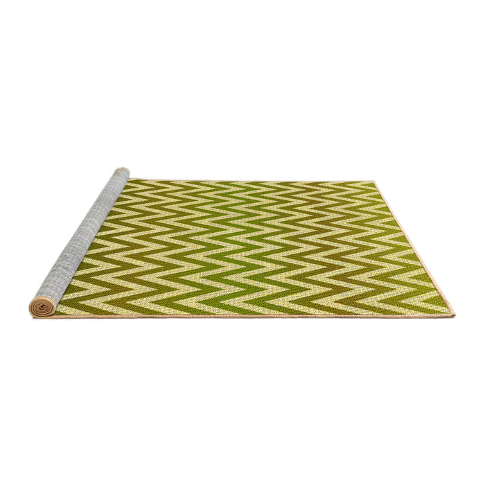Sideview of Machine Washable Transitional Dark Yellow Green Rug, wshpat3982yw