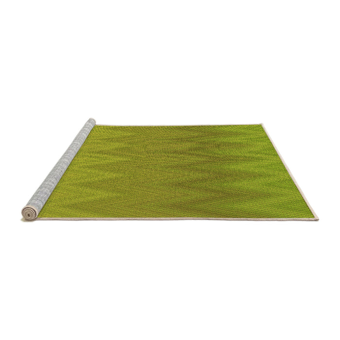 Sideview of Machine Washable Transitional Dark Yellow Green Rug, wshpat3983org