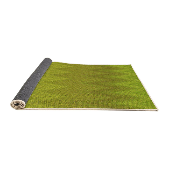 Thickness of Patterned Dark Yellow Green Rug, pat3983org
