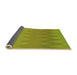 Thickness of Patterned Dark Yellow Green Rug, pat3983org