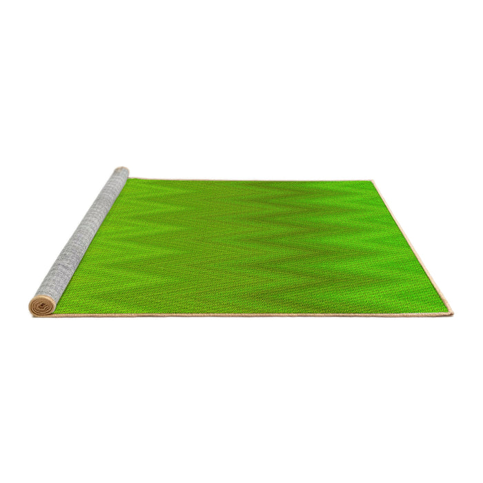 Sideview of Machine Washable Transitional Bright Green Rug, wshpat3983yw