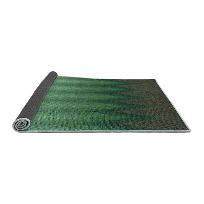 Thickness of Patterned Medium Forest Green Rug, pat3984lblu