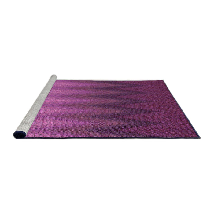 Sideview of Machine Washable Transitional Dark Magenta Purple Rug, wshpat3984pur