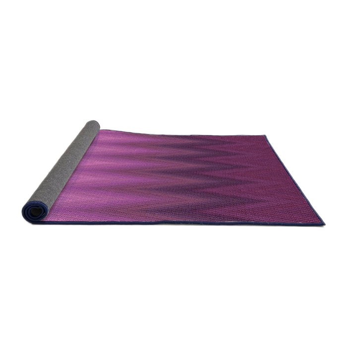 Thickness of Patterned Dark Magenta Purple Rug, pat3984pur