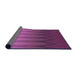 Thickness of Patterned Dark Magenta Purple Rug, pat3984pur