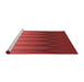 Sideview of Machine Washable Transitional Red Rug, wshpat3984rd