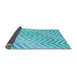 Thickness of Patterned Bright Turquoise Blue Rug, pat3985lblu