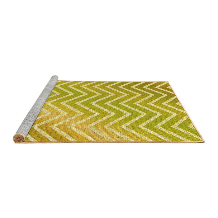 Sideview of Machine Washable Transitional Bold Yellow Rug, wshpat3985yw