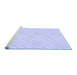 Sideview of Machine Washable Transitional Lavender Blue Rug, wshpat399blu