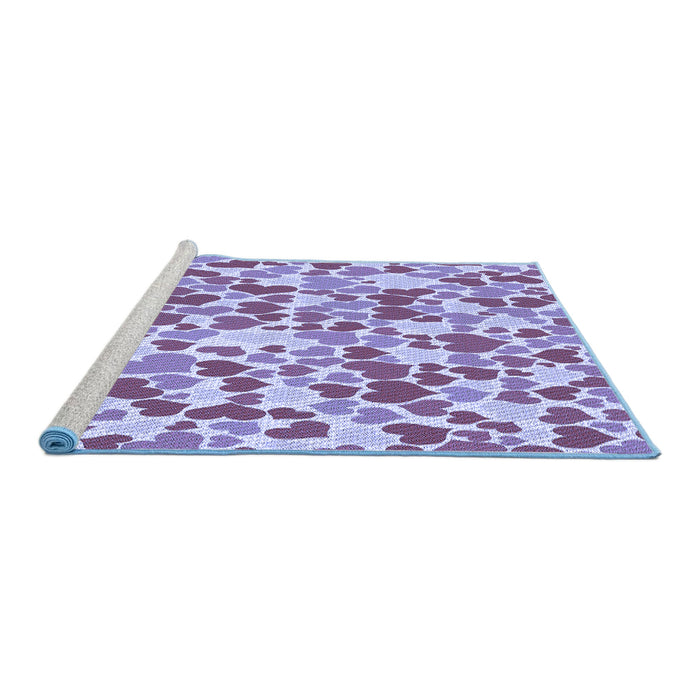 Sideview of Machine Washable Transitional Purple Violet Purple Rug, wshpat4blu