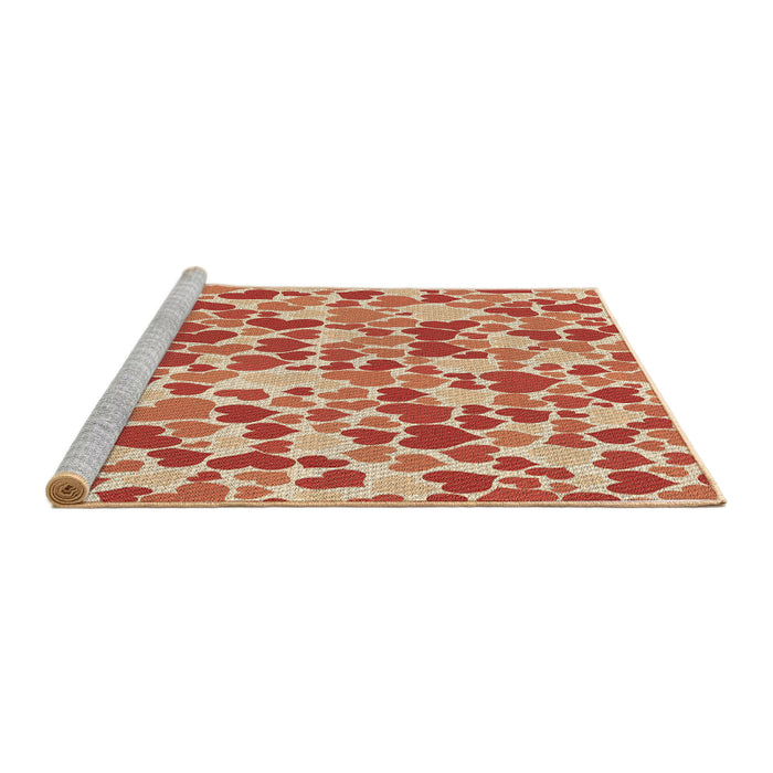 Sideview of Machine Washable Transitional Scarlet Red Rug, wshpat4brn