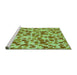 Sideview of Machine Washable Transitional Dark Yellow Green Rug, wshpat4grn