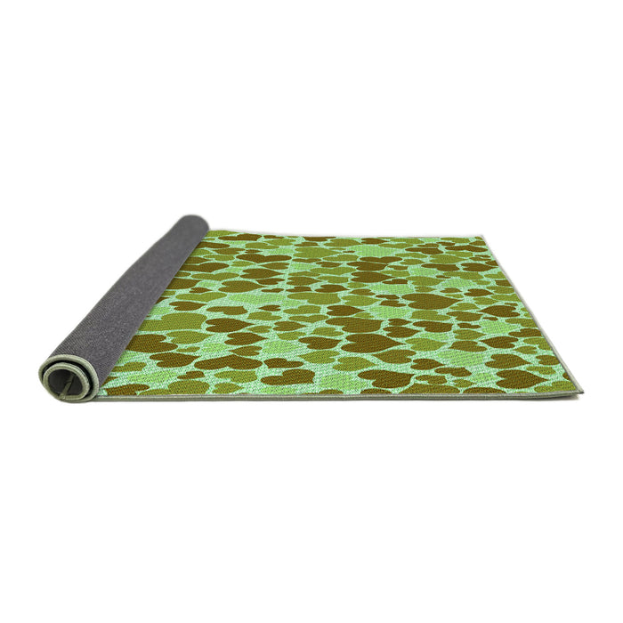 Thickness of Patterned Dark Yellow Green Rug, pat4grn