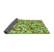 Thickness of Patterned Dark Yellow Green Rug, pat4grn