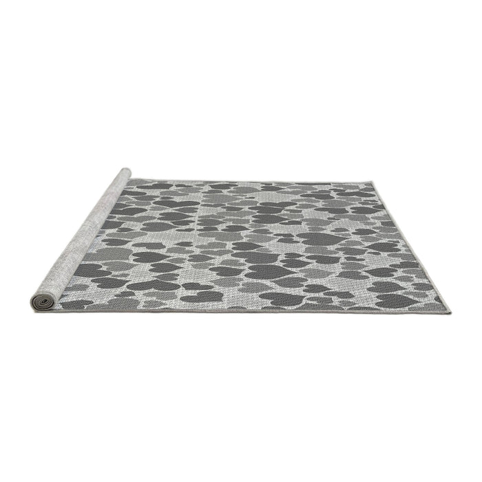 Sideview of Machine Washable Transitional Platinum Silver Gray Rug, wshpat4gry