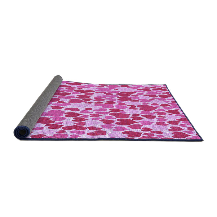 Thickness of Patterned Deep Pink Rug, pat4pur