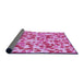 Thickness of Patterned Deep Pink Rug, pat4pur