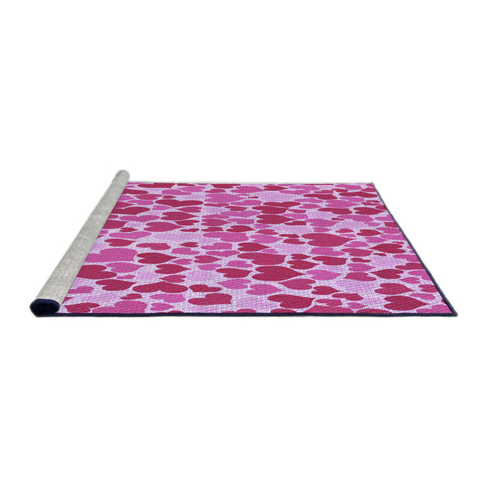 Sideview of Machine Washable Transitional Deep Pink Rug, wshpat4pur