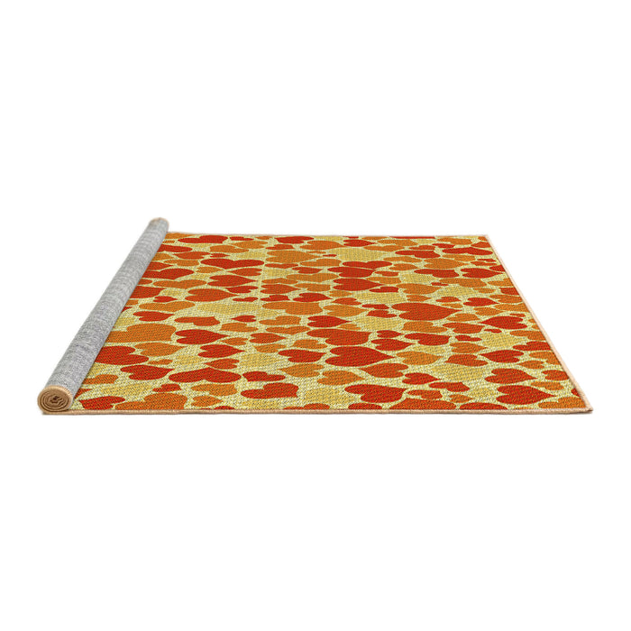 Sideview of Machine Washable Transitional Bold Yellow Rug, wshpat4yw