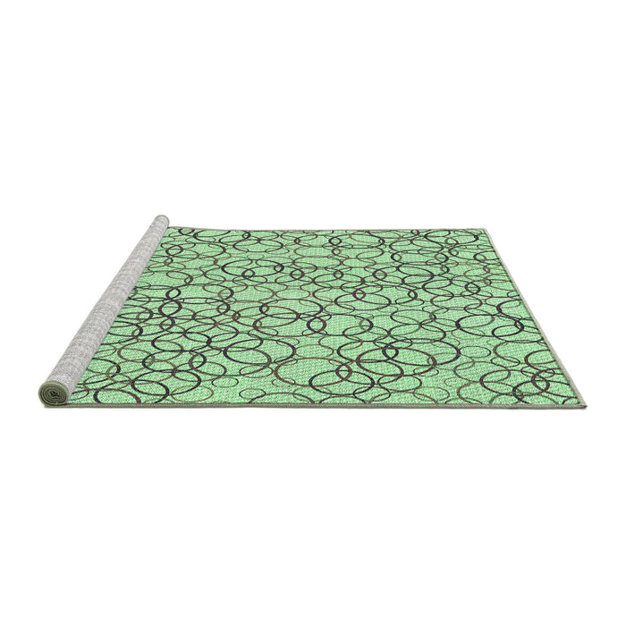 Sideview of Machine Washable Transitional Mint Green Rug, wshpat400grn