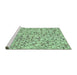 Sideview of Machine Washable Transitional Mint Green Rug, wshpat400grn