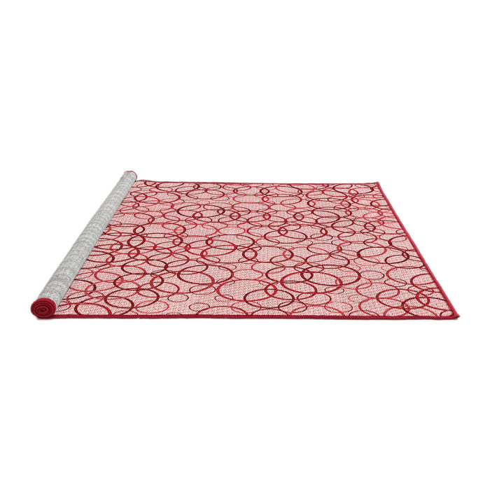 Sideview of Machine Washable Transitional Red Rug, wshpat400rd