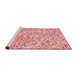 Sideview of Machine Washable Transitional Red Rug, wshpat400rd