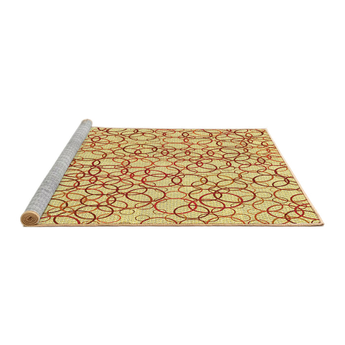 Sideview of Machine Washable Transitional Orange Rug, wshpat400yw